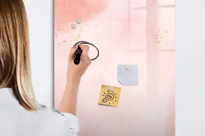 Magnetic dry erase board in pink marble