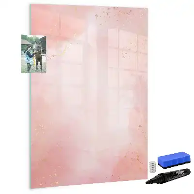 Magnetic dry erase board in pink marble
