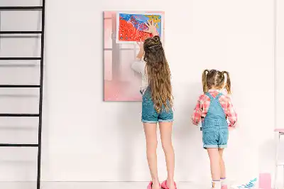 Magnetic dry erase board in pink marble