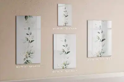 Magnetic dry erase board reed leaves print