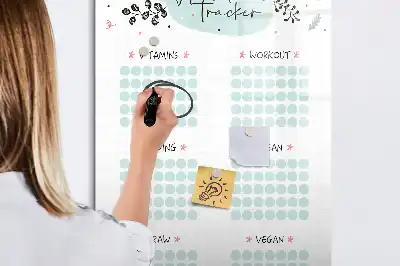 Magnetic habit tracker dry erase board with magnetic surface
