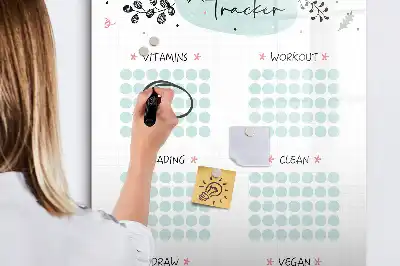 Magnetic habit tracker dry erase board with magnetic surface