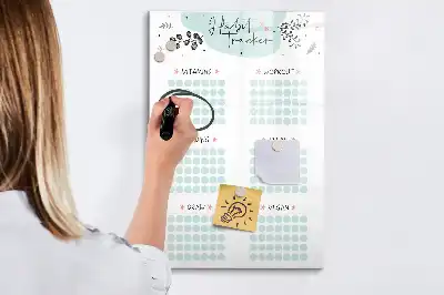 Magnetic habit tracker dry erase board with magnetic surface