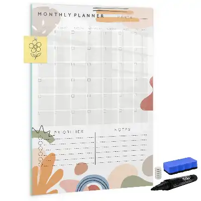Monthly planner magnetic dry erase board