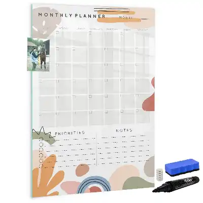 Monthly planner magnetic dry erase board