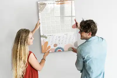 Monthly planner magnetic dry erase board