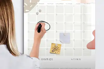 Monthly planner magnetic dry erase board