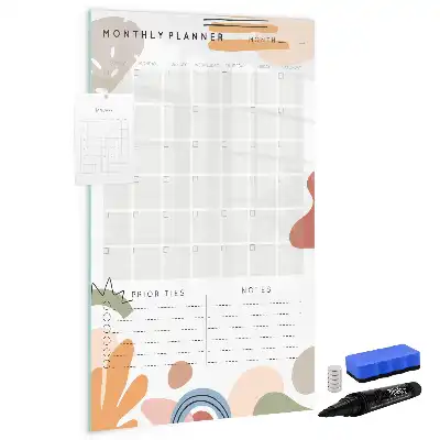 Monthly planner magnetic dry erase board