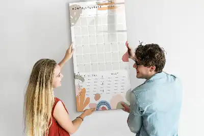 Monthly planner magnetic dry erase board