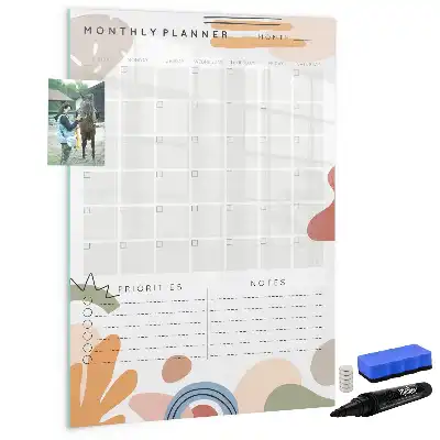 Monthly planner magnetic dry erase board