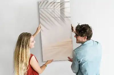 Magnetic writing board with a palm leaf shadow design