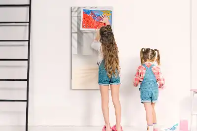 Magnetic writing board with a palm leaf shadow design