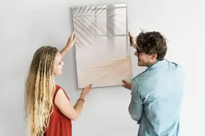 Magnetic writing board with a palm leaf shadow design