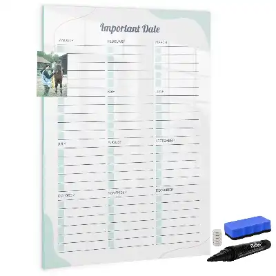 Magnetic dry erase board important dates design
