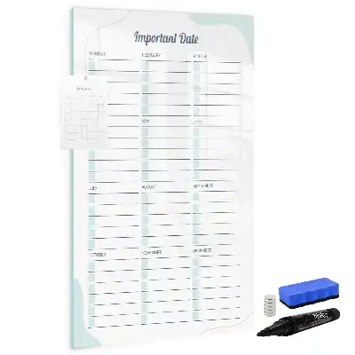 Magnetic dry erase board important dates design