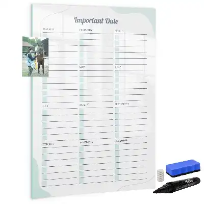Magnetic dry erase board important dates design
