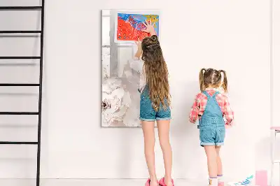 Magnetic dry erase board with peonies design
