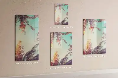 Magnetic writing board tropical palm pattern