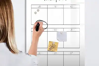 Magnetic dry erase board with monthly goals layout