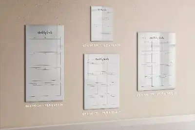 Magnetic dry erase board with monthly goals layout