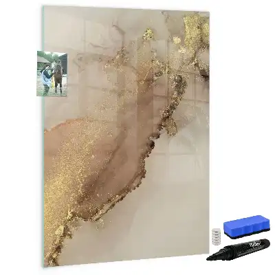 Magnetic writing board glitter marble finish