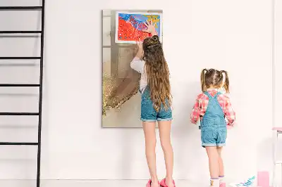 Magnetic writing board glitter marble finish