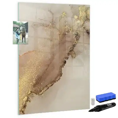 Magnetic writing board glitter marble finish