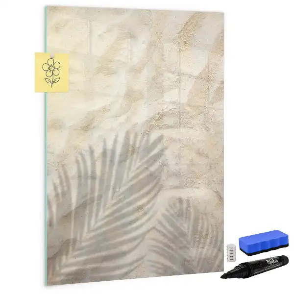 Magnetic dry erase board with summer beach sand design