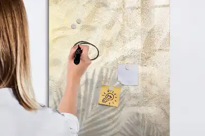 Magnetic dry erase board with summer beach sand design