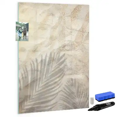 Magnetic dry erase board with summer beach sand design