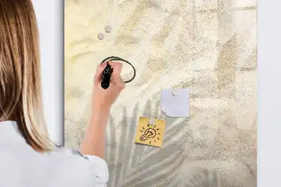 Magnetic dry erase board with summer beach sand design