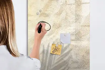 Magnetic dry erase board with summer beach sand design