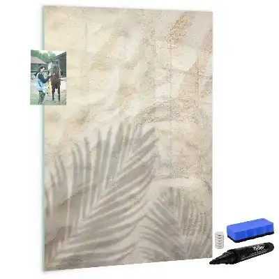 Magnetic dry erase board with summer beach sand design