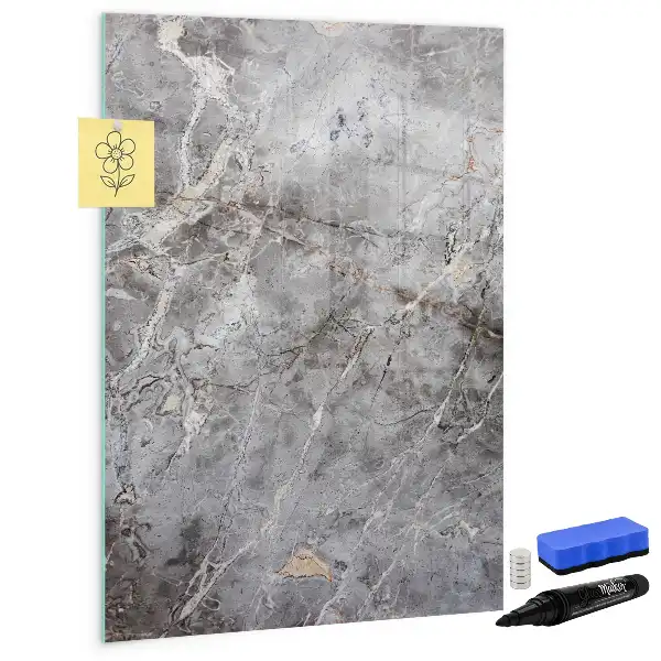 Magnetic writing board in dark marble