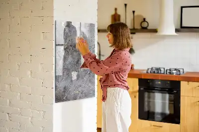 Magnetic writing board in dark marble