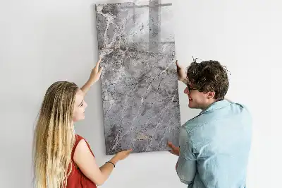 Magnetic writing board in dark marble