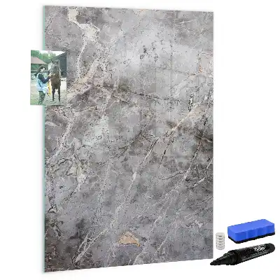 Magnetic writing board in dark marble