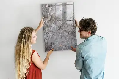 Magnetic writing board in dark marble