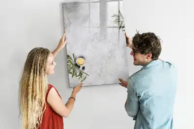 Magnetic writing board concrete and olives finish