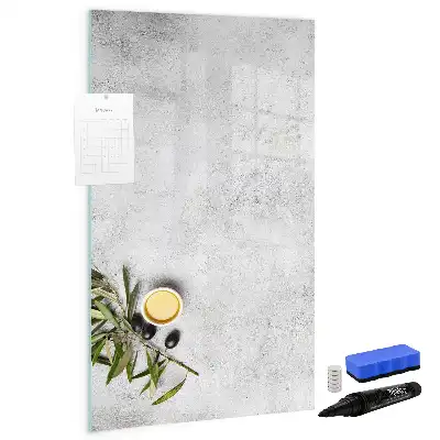 Magnetic writing board concrete and olives finish