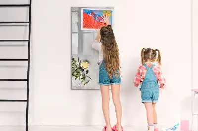 Magnetic writing board concrete and olives finish