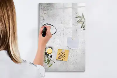 Magnetic writing board concrete and olives finish