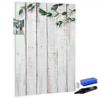 Magnetic writing board with wood panels