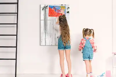 Magnetic writing board with wood panels