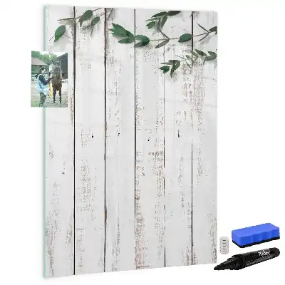 Magnetic writing board with wood panels