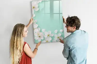 Magnetic dry erase board blooming flowers design