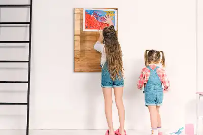 Magnetic writing board wood panel finish
