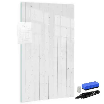 Magnetic dry erase board with natural wood frame