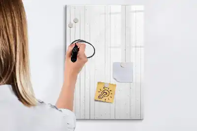 Magnetic dry erase board with natural wood frame