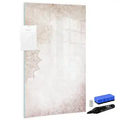 Magnetic writing board with mandala designs